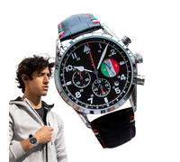 Watch Mechanical - Alloy, 43mm Waterproof Wristwatch Six-Pin Design | Leather Strap Business Style, Calendar & 24-Hour Display Timepiece For Men, Office, Formal Events, Casual Wear, Outdoor Use