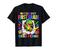Watch Out 1st Grade Here I Come Dinosaur Back to School Kids T-Shirt