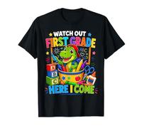 Watch Out 1st Grade Here I Come Dinosaur Back to School Kids T-Shirt