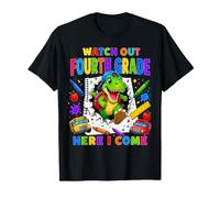 Watch Out 4th Grade Here I Come Dinosaur Back to School Kids T-Shirt