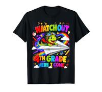 Watch Out 4th Grade Here I Come Dinosaur Back to School T-Shirt