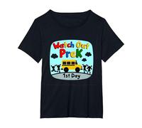 Watch Out PreK - Jalon du 1er Jour de la Maternelle T-Shirt, Femme Grandes Tailles, Noir, 5X