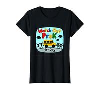 Watch Out PreK - Jalon du 1er Jour de la Maternelle T-Shirt, Femme, Noir, S