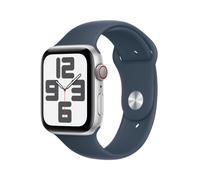 Watch SE 2 (GPS + 4G), boitier en aluminium Argent de 44 mm avec boucle en caoutchouc Sport S/M, Bleu