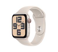 Watch SE 2 (GPS + 4G), boitier en aluminium Lumière stellaire de 44 mm avec boucle en caoutchouc Sport S/M, Lumière stellaire