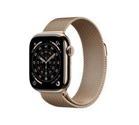 Apple Watch Series 11 [GPS + Cellular 42 mm] Montre connectée avec boîtier Or et Bracelet Milanais Or. Score de Sommeil, Moniteur d’activité, Suivi de la santé, écran Toujours activé