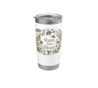 Watch Them Bloom Teacher Botanical Growth Wreath Gobelet isotherme en acier inoxydable double paroi