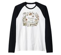 Watch Them Bloom Teacher Botanical Growth Wreath Manche Raglan