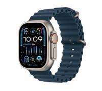 Watch Ultra 2 (GPS + 4G) Boîtier en Titane Naturel de 49mm avec Bracelet Ocean, Bleu
