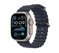 Watch Ultra 2 (GPS + 4G) Boîtier en Titane Naturel de 49mm avec Bracelet Ocean, Bleu Marine