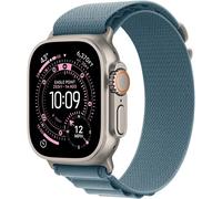 Watch Ultra 3 (2025) GPS + Cellular Boitier de 49mm en Titane Naturel avec Boucle Alpine, Bleu - M