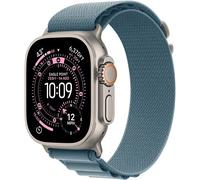 Watch Ultra 3 (2025) GPS + Cellular Boitier de 49mm en Titane Naturel avec Boucle Alpine, Bleu - S