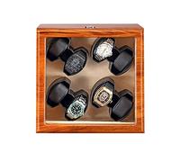 Watch Winder Box for 8 Automatic Watches Solid Wood Watch Winder with Glass Top Quiet Motor fit Women Man Watches (Velvet Lining)