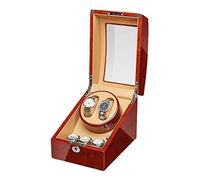 Watch Winder Box for Automatic Watches Walnut Solid Wood Piano Paint Exterior Adapter and Battery Powered Silent Motor (2+3)