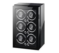 Watch Winder Box for Self-Winding 4 6 9 Watches with LED Light and Quiet Motor Display Box Wooden Piano Finish Adjustable Watch Pillows Rotator Case