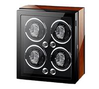 Watch Winder Box for Self-Winding 4 6 9 Watches with LED Light and Quiet Motor Display Box Wooden Piano Finish Adjustable Watch Pillows Rotator Case