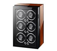 Watch Winder Box for Self-Winding 4 6 9 Watches with LED Light and Quiet Motor Display Box Wooden Piano Finish Adjustable Watch Pillows Rotator Case