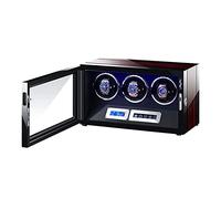 Watch Winder for Automatic Watches Remote Control Touch Screen Display Adjustable Watch Pillows 15 Rotation Mode Piano Finish (3+0)
