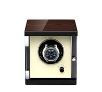 Watch Winder for Single Automatic Watches with Quiet Motors 5 Rotation Mode Setting Carbon Fibre Exterior Piano Finishing Wood Microfiber Leather Display Case Box (Classic Style)