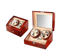 Watch Winder for Watches Automatic Watcher Box Box de Luxe en Bois pour 4 Montres de Poignet + 6 étui de Rangement, 5 Modes de Rotation, Peinture de Piano, Moteur Silencieux, Lampe d'atmosphère
