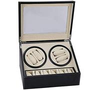 Watch Winder, montrez Une Enrouleur Automatique, 4 + 6 Table électrique Moteur Rotatif mécanique Boîte d'enroulement, Black PU Plain Match Shaker