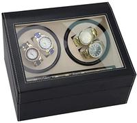 Watch Winder pour 10 Montres automatiques, avec Moteur Super Silencieux, Montres rotatives Afficher la boîte de Rangement Fit Lady et Les Accessoires de Montres, Noir,