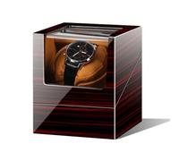 Watch Winder Single Watch Winder with 5 Rotation Mode Setting Luxury Mechanical Watch Storage Case Wood Shell Piano Quiet Watch Display Case with Motor and Dual Power Supply(Red Paint+White Velvet)