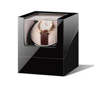 Watch Winder Single Watch Winder with 5 Rotation Mode Setting Luxury Mechanical Watch Storage Case Wood Shell Piano Quiet Watch Display Case with Motor and Dual Power Supply(Red Paint+White Velvet)