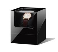 Watch Winder Single Watch Winder with 5 Rotation Mode Setting Luxury Mechanical Watch Storage Case Wood Shell Piano Quiet Watch Display Case with Motor and Dual Power Supply(Red Paint+White Velvet)