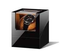 Watch Winder Single Watch Winder with 5 Rotation Mode Setting Luxury Mechanical Watch Storage Case Wood Shell Piano Quiet Watch Display Case with Motor and Dual Power Supply(Red Paint+White Velvet)
