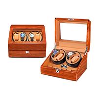 Watch Winder Watch Case 4 + 6 Watches Rosewood Solid Wood Handcrafted Carefully Polished Beautiful and Durable Energy-Saving Ultra-Quiet Japanese Motor Anti-Magnetic Watch Box (Rosewood 2)
