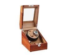 Watch Winder with 2 Motors with 3 Extra Storages Spaces 5 Rotation Mode Setting Wood Shell Piano Finish Silent Motor Three Dimensional Watch Pillows Suitable for Ladies and Men's Wrist