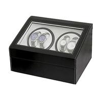 Watch Winders 4 + 6PU Cuir Automatique Boîte de Montre électrique Enroulement Automatique Tooth Full to Gear Shaker adapté aux Femmes au Poignet Masculin