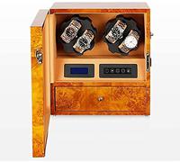 Watch Winders 4 Montres + 5 Position de Stockage Boîte d'enroulement Automatique avec Tactile LCD Digital Display Watcher