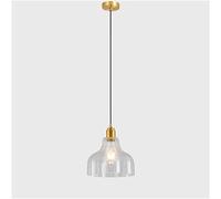 Watch Winders for Men and Women 1 Light - Glass Pendant Lights Brass Chandelier E27 Ceiling Lamp Height Adjustable Suitable Compatible with Bedroom Bedside and Living Room Lighting (7.88in Diameter)