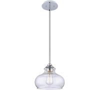 Watch Winders for Men and Women Chic 1-Light Pendant Light, Clear Glass Oval Chandelier Hanging Light Fixture Adjustable Light Pole Suspension Lamp(Clear)