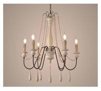 Watch Winders for Men and Women Country ClassicalStyle Wooden Chandelier for Living Room Bedroom Aisle Pendant Lamp Retro Vintage Home Decor Lighting(White,Cold White_6 Heads)