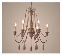 Watch Winders for Men and Women Country ClassicalStyle Wooden Chandelier for Living Room Bedroom Aisle Pendant Lamp Retro Vintage Home Decor Lighting(Gray,Cold White_6 Heads)