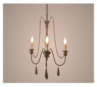 Watch Winders for Men and Women Country ClassicalStyle Wooden Chandelier for Living Room Bedroom Aisle Pendant Lamp Retro Vintage Home Decor Lighting(Gray,Cold White_3 Heads)