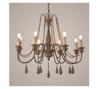 Watch Winders for Men and Women Country ClassicalStyle Wooden Chandelier for Living Room Bedroom Aisle Pendant Lamp Retro Vintage Home Decor Lighting(Gray,Cold White_8 Heads)