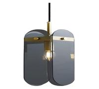 Watch Winders for Men and Women Glass Pendant Light Brass Hanging Chandelier Lamp with Gary Glass Shade, Kitchen Island Lighting Fixture,Chandeliers