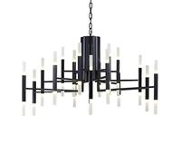 Watch Winders for Men and Women Metal Chain Hanging Chandelier Lighting Foyer Suspend Lamp Fixtures European Living Room G4 LED Chandelier Glass Shades (Size : 24 Light D68 H60cm) ()