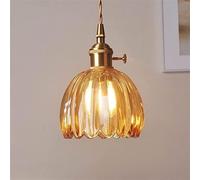 Watch Winders for Men and Women Retro Flower Glass Pendant Light Fixture - Bedroom Bedside Pendant Lamp Shade Brass Chandelier