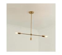 Watch Winders for Men and Women Scandinavian Chandelier Long Rod Art Deco Chandelier E27 - Bedroom Dining Room Living Room Magic Bean Lamp(Trichromatic Light,Gold - 2 Heads)