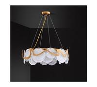 Watch Winders for Men and Women Scandinavian Postmodern Lighting Luxury Anthracite Glass Ceiling Pendant Bedroom Restaurant Kitchen Chandelier(White,Dia80cm)