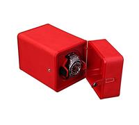Watch Winders Wather Winder ， Maison Portable 1 + 0 Rotation Table Automatique Shaker Single Montre la boîte de Montre Mute Montres MÉCANIQUES Boîtes d'enroulement ， Cadeau Noir Rouge