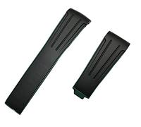 Watchband 20 mm Band de montre en caoutchouc en silicone à extrémité incurvée pour la sangle de rôle pour Daytona pour Submariner GMT Explorer 2 ceinture (couleur: orange noir, taille: sans boucle)