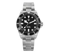 watchdives WD1969 Pro Montre de plongée à quartz VH31 Sweep Second 38 mm Verre saphir 200 m, Noir