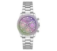 Guess Sol Montre Femme Multifonction Acier Et Strass Gw0483l1 Argenté