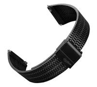WatchGecko Bracelet de montre rétro classique en acier inoxydable brossé et poli, fermoir déployant, barrettes à ressort à dégagement rapide - Plusieurs couleurs - 18 mm, 20 mm, 22 mm, 18mm, Acier